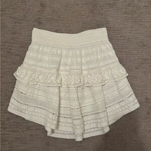 Aerie White Ruffled Mini Skirt